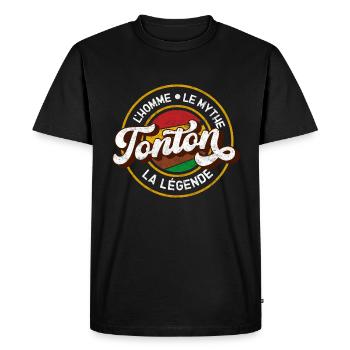 Tonton l’homme Le Mythe La Légende Meilleur Oncle - T-shirt Premium bio Homme - noir - Devant - Nico (187cm)