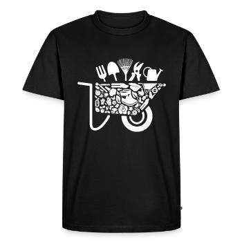 Fleuriste de jardin, Mesdames, Jardinier amateur, Jardinier - T-shirt Premium bio Homme - noir - Devant - Nico (187cm)