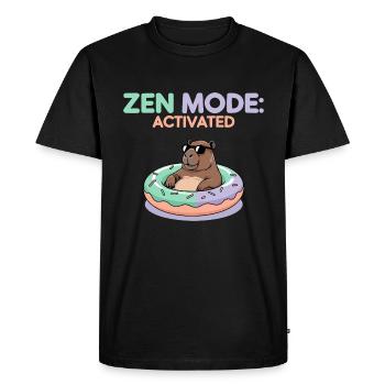 Zen Mode Activated - Relaxed Capybara - Men's Premium Organic T-Shirt - black - Front - Nico (187cm)