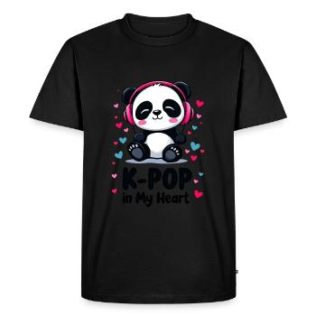 K-Pop dans mon cœur Panda mignon - T-shirt Premium bio Homme - noir - Devant - Nico (187cm)