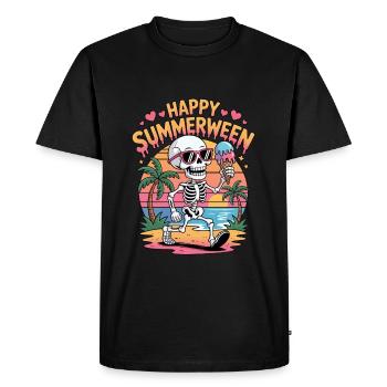 Happy Summerween Halloween Cream - Men's Premium Organic T-Shirt - black - Front - Nico (187cm)