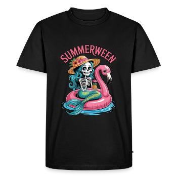 Summerween Halloween Mermaid - Men's Premium Organic T-Shirt - black - Front - Nico (187cm)