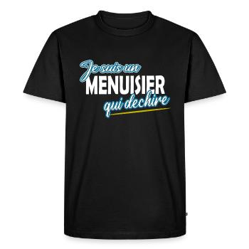 Menuisier - T-shirt Premium bio Homme - noir - Devant - Nico (187cm)