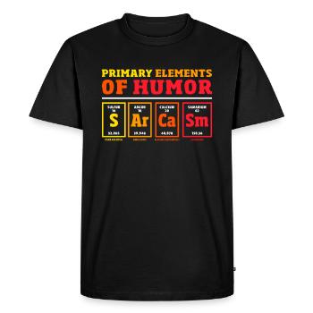 Éléments primaires du sarcasme de la science de l'humour - T-shirt Premium bio Homme - noir - Devant - Nico (187cm)