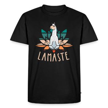 Lamaste Lama Méditation - T-shirt Premium bio Homme - noir - Devant - Nico (187cm)