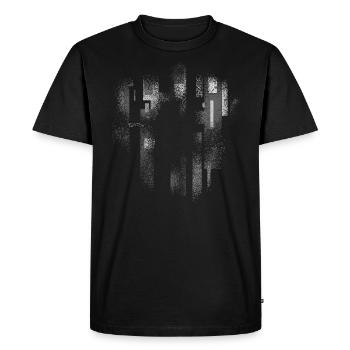 Background (grey) with hole VINTAGE - frame - Men's Premium Organic T-Shirt - black - Front - Nico (187cm)