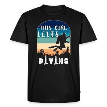 This Girl Loves Diving - Scuba Diving T- shirt - Men's Premium Organic T-Shirt - black - Front - Nico (187cm)