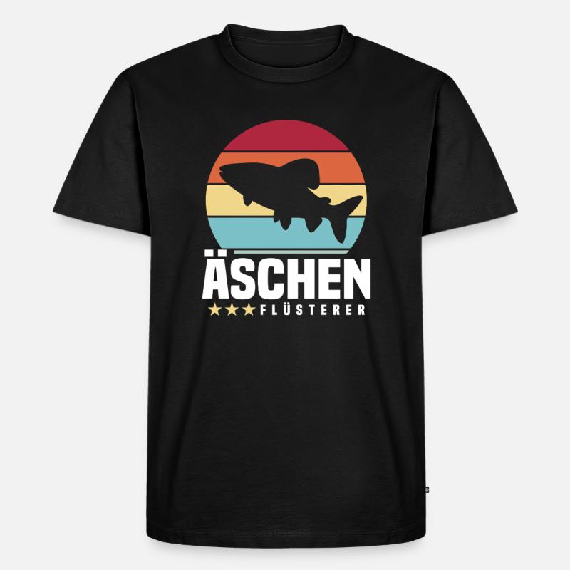 Äschen Flüsterer - Männer Premium Bio T-Shirt - Schwarz
