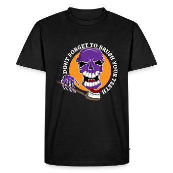 Skull, skull, toothbrush - Men's Premium Organic T-Shirt - black - Front - Nico (187cm)
