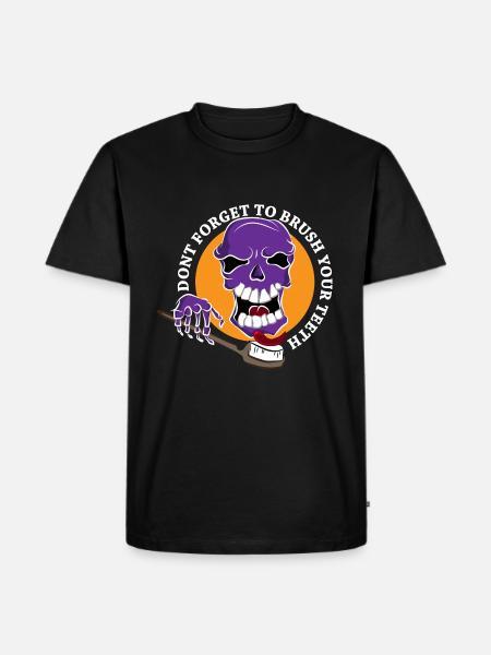 Skull, skull, toothbrush - Men's Premium Organic T-Shirt - black