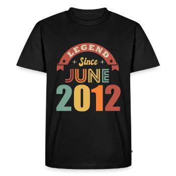 Anniversary 10 years legend born in June 2012 - Men's Premium Organic T-Shirt - black - Front - Nico (187cm)