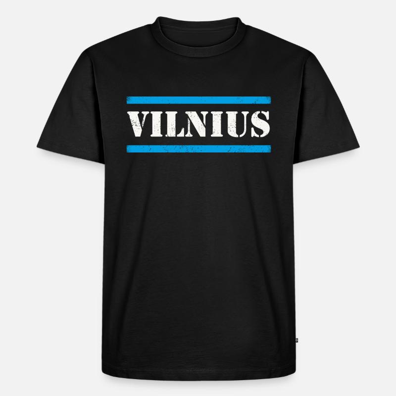Vilnius - Männer Premium Bio T-Shirt - Schwarz