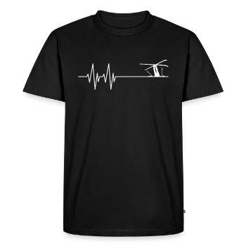 Ski, Heartbeat, Skicrash, Skieur, Skis - T-shirt Premium bio Homme - noir - Devant - Nico (187cm)