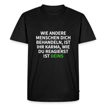 karma - Men's Premium Organic T-Shirt - black - Front - Nico (187cm)