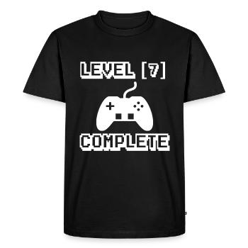 7th birthday gamer - Men's Premium Organic T-Shirt - black - Front - Nico (187cm)