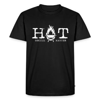 "Hot Grillmaster" BBQ Steak Charcoal Grill - Men's Premium Organic T-Shirt - black - Front - Nico (187cm)