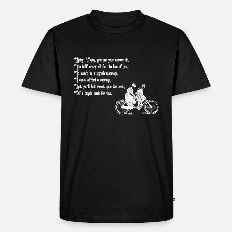 Gänseblümchen Gänseblümchen (weißer Text) - Männer Premium Bio T-Shirt - Schwarz