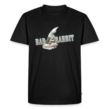 chemise couteau lièvre motif Bad Lapin Nouveau - T-shirt Premium bio Homme - noir - Devant - Nico (187cm)