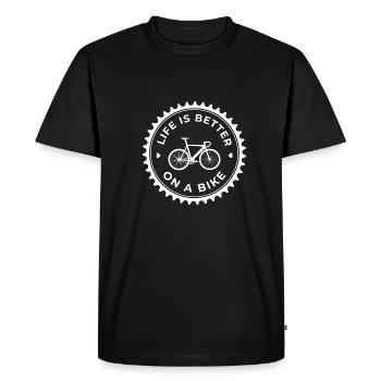 Life is better on a bike - Men's Premium Organic T-Shirt - black - Front - Nico (187cm)