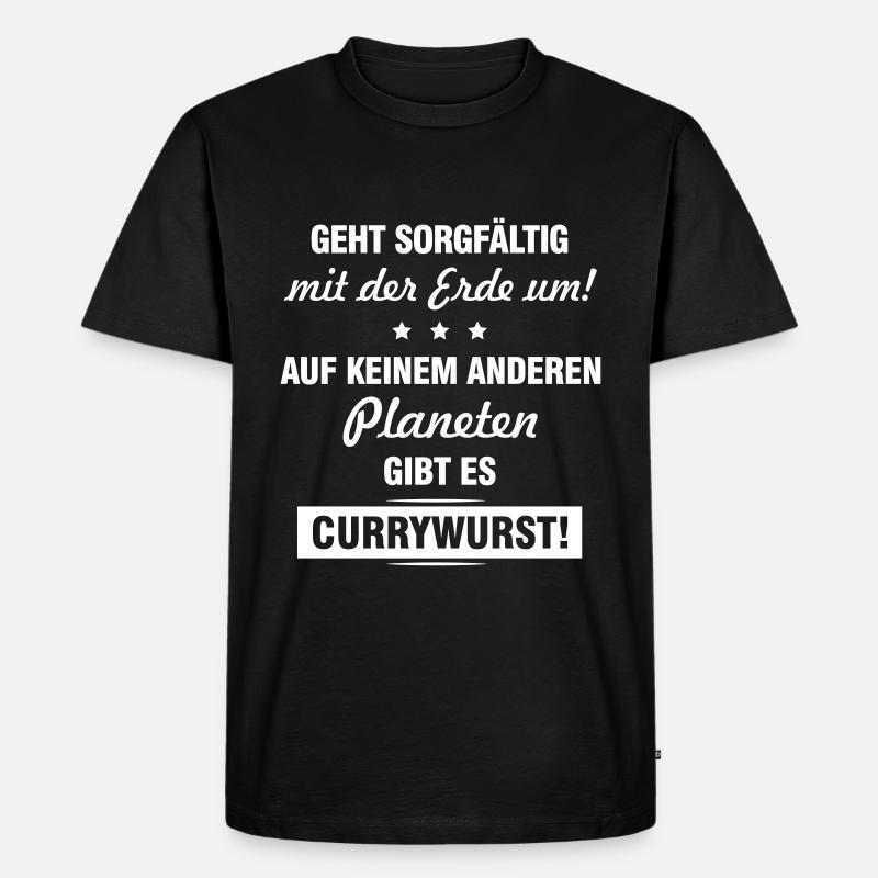 Currywurst forever - Männer Premium Bio T-Shirt - Schwarz