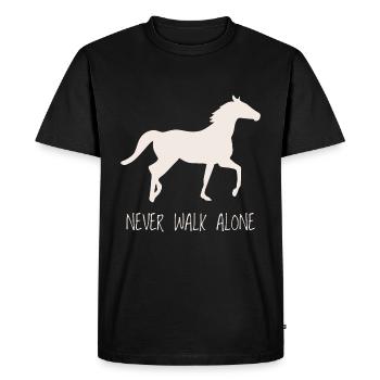 Fille de cheval sur un cheval cadeau pour les filles - T-shirt Premium bio Homme - noir - Devant - Nico (187cm)