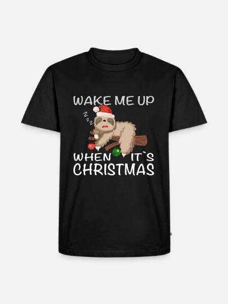 Sloth, Christmas, sleeping sloth - Men's Premium Organic T-Shirt - black