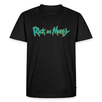 Rick And Morty Title Typography - Men's Premium Organic T-Shirt - black - Front - Nico (187cm)