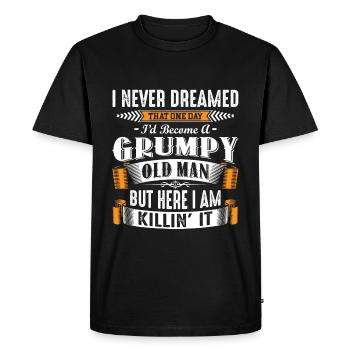 Grumpy Old Man Fathers Day - Men's Premium Organic T-Shirt - black - Front - Nico (187cm)