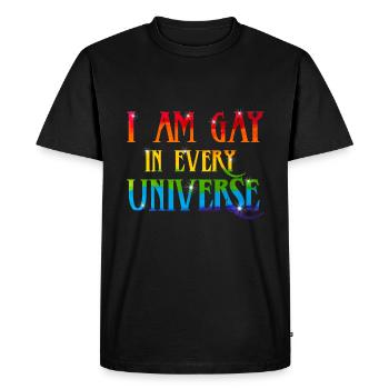 I Am Gay In Every Universe LGBT Pride Month - Men's Premium Organic T-Shirt - black - Front - Nico (187cm)