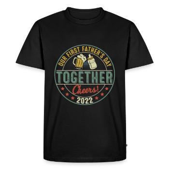 Our First Fathers Day Together Cheers 2022 - Men's Premium Organic T-Shirt - black - Front - Nico (187cm)