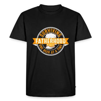 Surviving Fatherhood One Beer At A Time - Men's Premium Organic T-Shirt - black - Front - Nico (187cm)