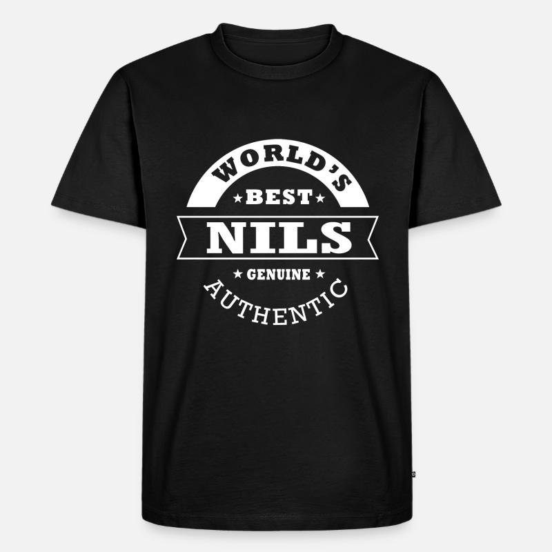 Nils weltbester personalisierter Geschenkname nils - Männer Premium Bio T-Shirt - Schwarz