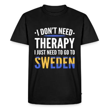 Suède Suédois - T-shirt Premium bio Homme - noir - Devant - Nico (187cm)