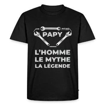 Super papy La légende. Cadeau papy - T-shirt Premium bio Homme - noir - Devant - Nico (187cm)