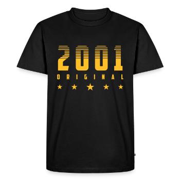 Original 2001 Année de naissance | Couleur modifiable - T-shirt Premium bio Homme - noir - Devant - Nico (187cm)