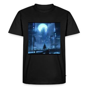 Shadowed Serenity: Anime Silhouette of a Girl - Men's Premium Organic T-Shirt - black - Front - Nico (187cm)