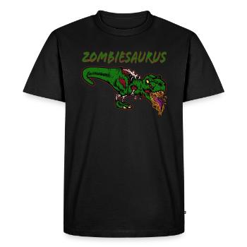 Dinosaure Zombiesaurus T-Rex Dino Halloween - T-shirt Premium bio Homme - noir - Devant - Nico (187cm)