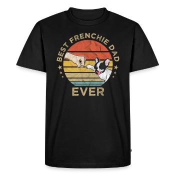 Best Frenchie Dad Ever chien bouledogue français - T-shirt Premium bio Homme - noir - Devant - Nico (187cm)