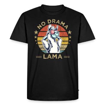 No Drama Lama Vintage Retro Alpaga Relaxant - T-shirt Premium bio Homme - noir - Devant - Nico (187cm)
