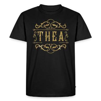 Théa d’or - T-shirt Premium bio Homme - noir - Devant - Nico (187cm)
