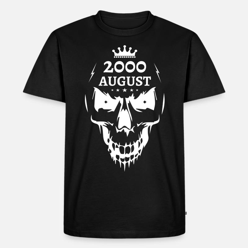 August 2000 Totenkopf - Männer Premium Bio T-Shirt - Schwarz