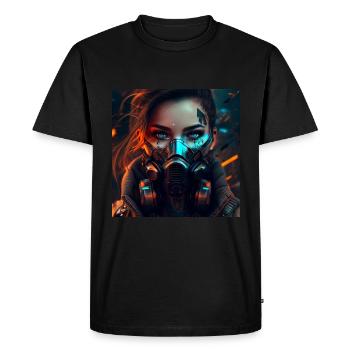 Sci-Fi woman with mask - Men's Premium Organic T-Shirt - black - Front - Nico (187cm)