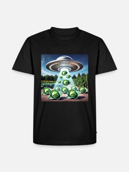 UFO & Kohl - Green Invasion - Männer Premium Bio T-Shirt - Schwarz