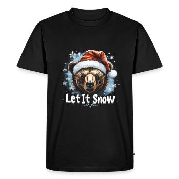 Laisser neiger - Conception d’ours de Noël - T-shirt Premium bio Homme - noir - Devant - Nico (187cm)