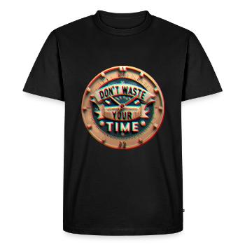 Faded Style - Don't waste your Time - Men's Premium Organic T-Shirt - black - Front - Nico (187cm)