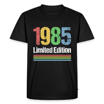 Edition limitée 1985 - T-shirt Premium bio Homme - noir - Devant - Nico (187cm)