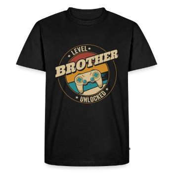 Brother Level Unlocked Dad To Be Gamer - Men's Premium Organic T-Shirt - black - Front - Nico (187cm)