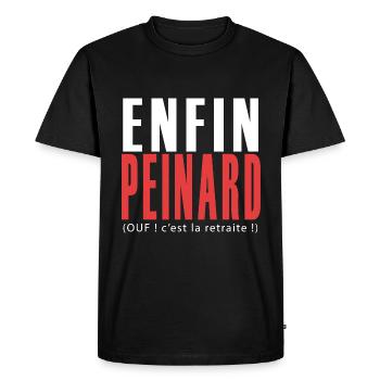 Retraite enfin Peinard Cadeau retraite retraité - T-shirt Premium bio Homme - noir - Devant - Nico (187cm)