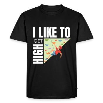 Wall Climbing Rock Climbing - Men's Premium Organic T-Shirt - black - Front - Nico (187cm)