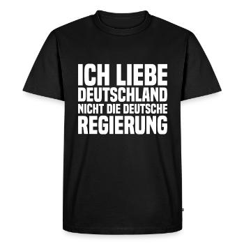 Ich Liebe Deutschland Nicht Die Deutsche Regierung - Männer Premium Bio T-Shirt - Schwarz - Vorne - Nico (187cm)
